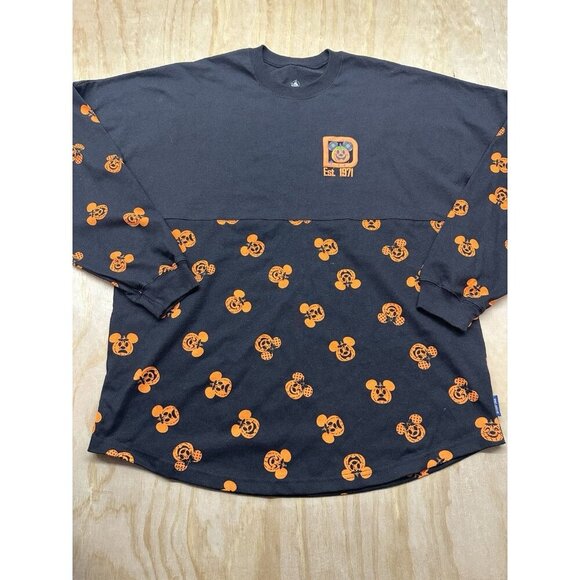 Disney Tops - Disneyland Resort Halloween Spirit Jersey Mickey And Minnie Pumpkins Adult XL